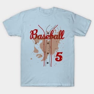 Baseball Jersey Number 5 Kids Baseball Uniform Dirty Funny #5 T-Shirt